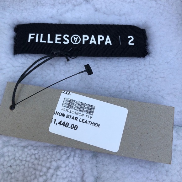 Filles A Papa Shearling Star Bomber Jacket M NWT - Picture 12 of 13